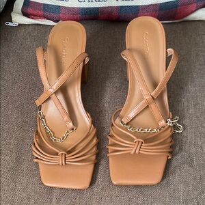 Women's Tan Strappy Heels